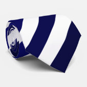 Originele verloop donkerblauw witte diagonale stre stropdas (Opgerold)