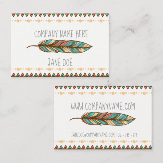 Originele Visitekaartjes van de Bohemen-doezelstij (Voorkant / Achterkant)