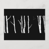 Originele vogel en zilveren berk kunstwerk briefkaart (Voorkant)