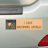 Originele Vogel Kunst - Oriole Schilderij Bumpersticker (Op auto)