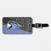 Originele vogelkunst schilderij van de witborstboo bagagelabel (Voorkant horizontaal)