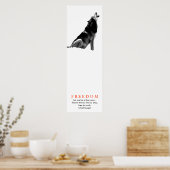 Originele Vrijheid Inspirerend Wolf Poster (Keuken)