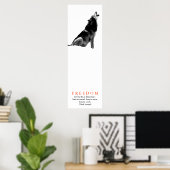 Originele Vrijheid Inspirerend Wolf Poster (Thuiskantoor)