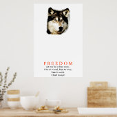 Originele vrijheid motiverende wolf poster print (Keuken)