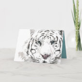 Originele W tijger Waterverven Chinese Ideogram HG Feestdagen Kaart (Achterkant)