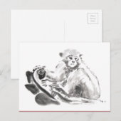 Originele Wash Painting Aap Jaar Dierenriem ansich Briefkaart (Voorkant / Achterkant)