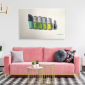 Originele Waterverf Art nagellak in groen Canvas Afdruk (Insitu (Woonkamer))