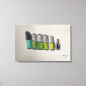 Originele Waterverf Art nagellak in groen Canvas Afdruk (Voorkant)