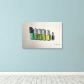 Originele Waterverf Art nagellak in groen Canvas Afdruk (Insitu (Houten vloer))