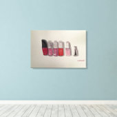 Originele Waterverf Art Nailpolish -Roze & Rood Canvas Afdruk (Insitu (Houten vloer))