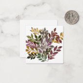 Originele Waterverf bladeren Notitiekaartje (Voorkant / Achterkant in situ)