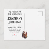 Originele Waterverf Castle Artwork Birthday Uitnodiging Briefkaart (Achterkant)