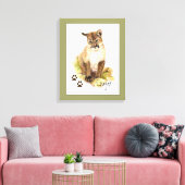Originele Waterverf Cougar Puma Mountain Lion Cub Canvas Afdruk (Insitu (Woonkamer))