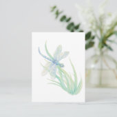 Originele Waterverf Dragonfly in blauw en groen Briefkaart (Staand voorkant)