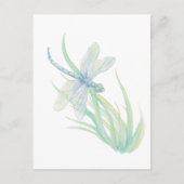 Originele Waterverf Dragonfly in blauw en groen Briefkaart (Voorkant)