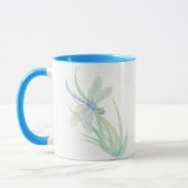 Originele Waterverf Dragonfly in blauw en groen Mok (Links)