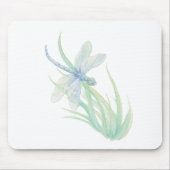 Originele Waterverf Dragonfly in blauw en groen Muismat (Voorkant)