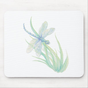 Originele Waterverf Dragonfly in blauw en groen Muismat