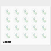 Originele Waterverf Dragonfly in blauw en groen Ronde Sticker (Vel)