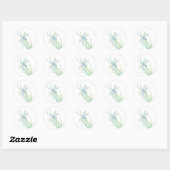 Originele Waterverf Dragonfly in blauw en groen Ronde Sticker (Vel)