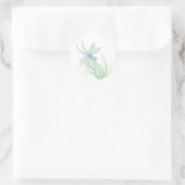 Originele Waterverf Dragonfly in blauw en groen Ronde Sticker (Tas)