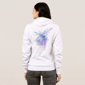Originele Waterverf Dragonfly in Blauw, Mauve Art Hoodie (Achterkant volledig)