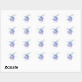 Originele Waterverf Dragonfly in Blue Mauve Natuur Hart Sticker (Vel)