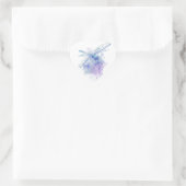 Originele Waterverf Dragonfly in Blue Mauve Natuur Hart Sticker (Tas)