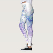 Originele Waterverf Dragonfly in Blue Mauve Natuur Leggings (Links)