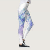 Originele Waterverf Dragonfly in Blue Mauve Natuur Leggings (Rechts)