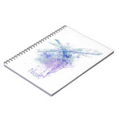 Originele Waterverf Dragonfly in Blue Mauve Natuur Notitieboek (Linkerzijde)