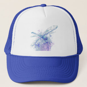 Originele Waterverf Dragonfly in Blue Mauve Natuur Trucker Pet