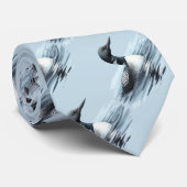 Originele Waterverf Gewone Loon Vogel Wildlife Stropdas (Opgerold)