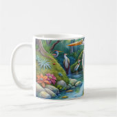 Originele waterverf Great Blue Heron Bird Mok (Links)