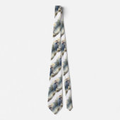 Originele Waterverf Grote Blauwe Heron Vogel Wildl Stropdas (Voorkant)