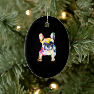 Originele Waterverf Hand French Bulldog Gift Keramisch Ornament