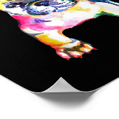 Originele Waterverf Hand French Bulldog Gift Poster (Hoek)