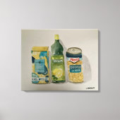 Originele Waterverf "Kamille Tea & Citroensap" Canvas Afdruk (Voorkant)