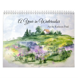 Originele waterverf kunst wandkalender kalender