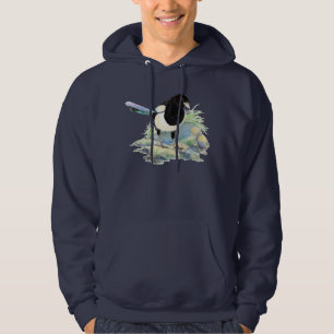 Originele Waterverf Magpie Garden Bird Hoodie