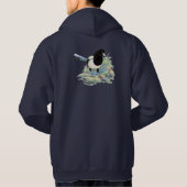 Originele Waterverf Magpie Garden Bird Hoodie (Achterkant)