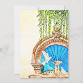 Originele Waterverf Old Mexico Fountain bruiloft Save The Date (Achterkant)