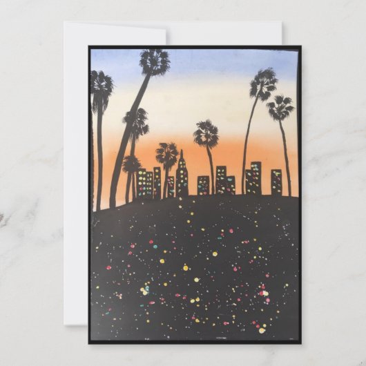 Originele Waterverf palmstructuur op blanco kaart (Voorkant)