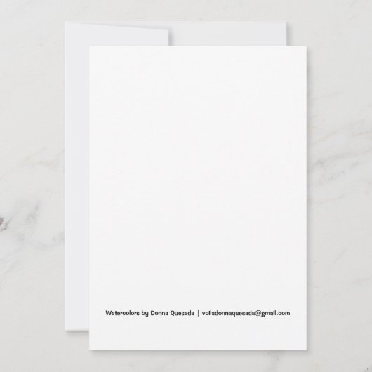 Originele Waterverf palmstructuur op blanco kaart (Achterkant)