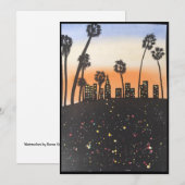 Originele Waterverf palmstructuur op blanco kaart (Voorkant / Achterkant)