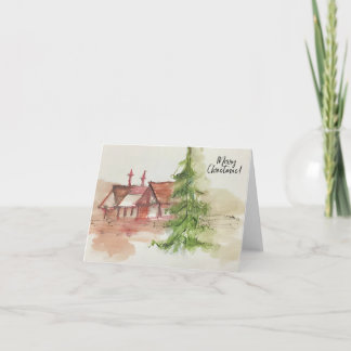 Originele waterverf schets bedankkaart