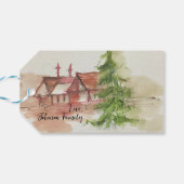 Originele waterverf schets cadeaulabel (Achterkant Horizontaal)