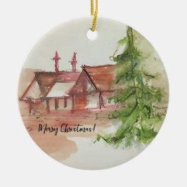 Originele waterverf schets keramisch ornament