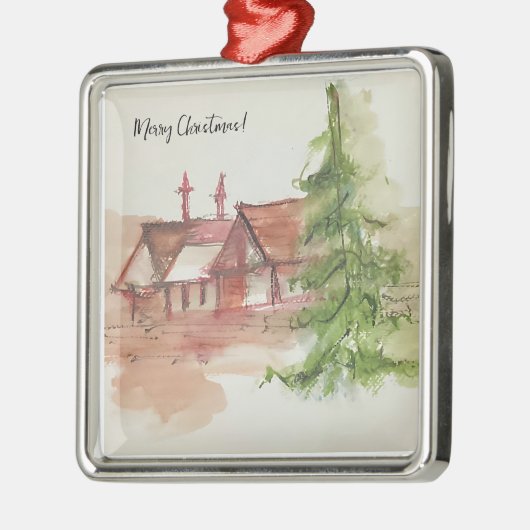 Originele waterverf schets metalen ornament (Links)