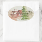 Originele waterverf schets ovale sticker (Tas)